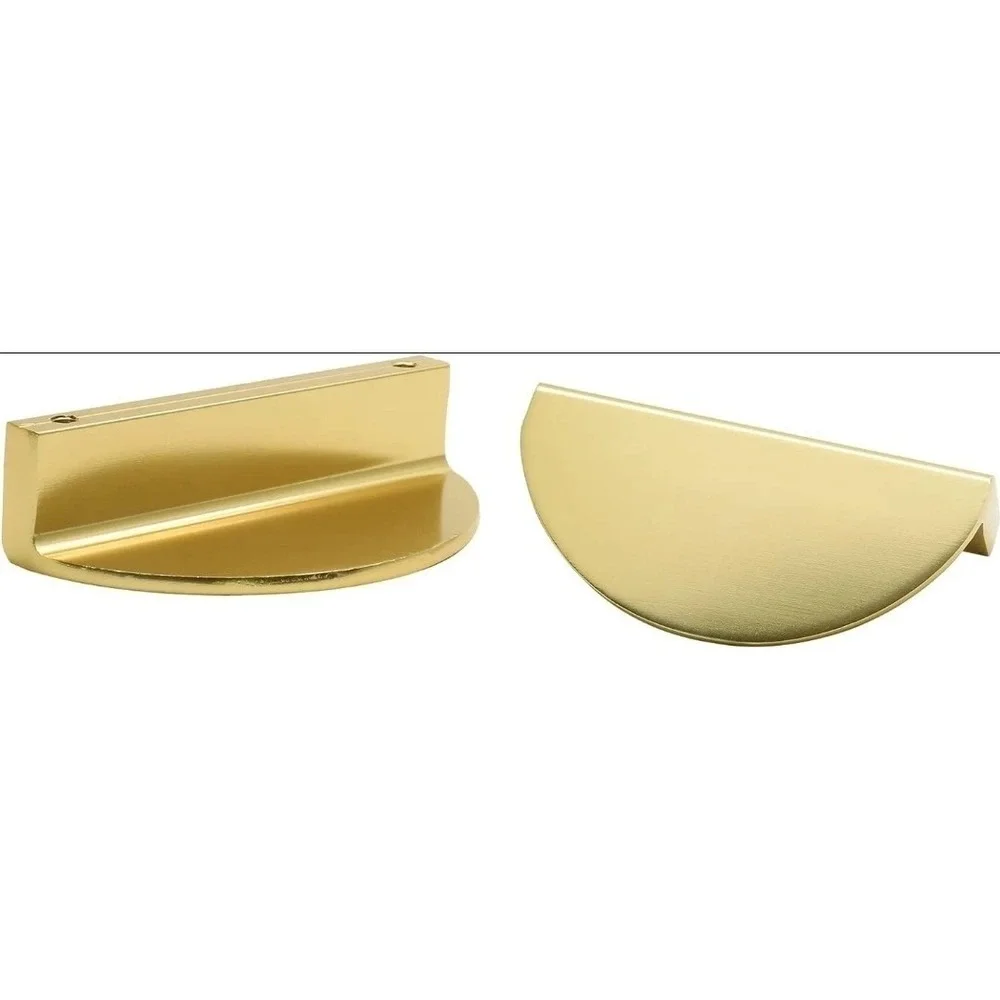 4 Half Moon Cabinet Pulls, 2 1/2 inch Drawer Pulls, Semicircle Pulls Golden‎